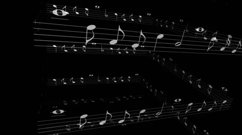 Music Notes Cube outside Stock Footage 41736449