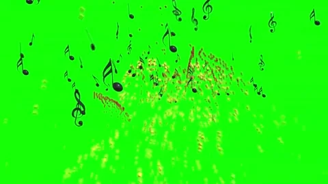 Music Notes Dancing on Green Screen 02 Stock-Footage 230959492