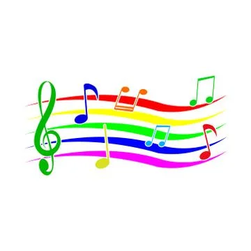 Music notes with different elements Stock Illustration