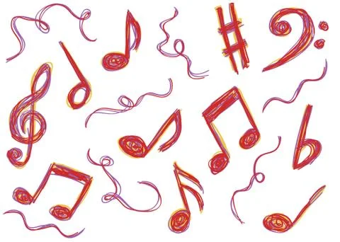 Music notes doodles Stock Illustration