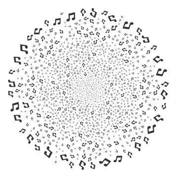 Music Notes Fireworks Sphere Stock Illustration