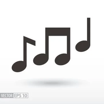 Music notes flat Icon. Sign music Stock Illustration