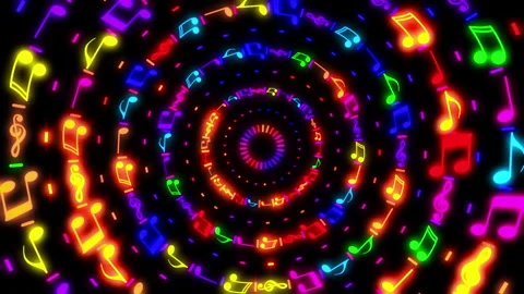 Music Notes Flickering Glowing Looped Video Vídeo Stock 147496087