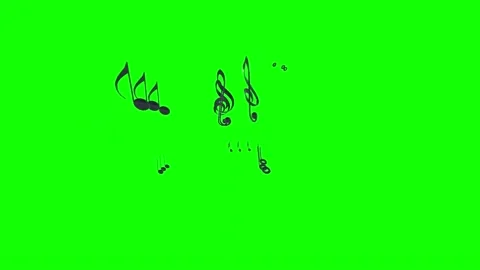 Music Notes Floating on Green Screen 01 스톡 동영상 230959273