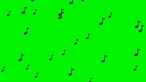 Music notes flowing on green screen overlay 4K Vídeo Stock 337062466