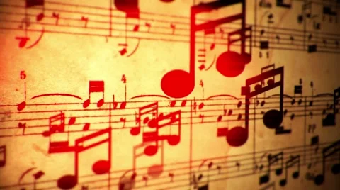 Music notes flowing loop Stock Footage 55848628