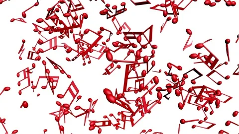 Music notes flowing on white background, seamless animation Stock Footage 98759845