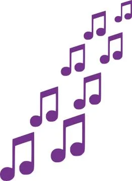 Music notes flying up Stock Illustration