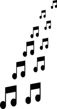 Music notes flying Illustrazione stock