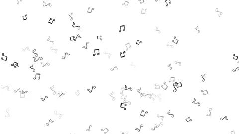 Music notes flying randomly. 4K screensaver. Stock Footage 148463514