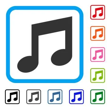 Music Notes Framed Icon Stock Illustration