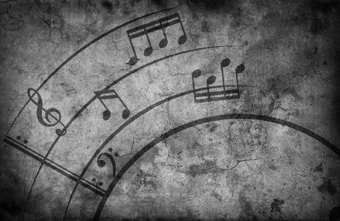 Music notes. grunge background Stock Illustration