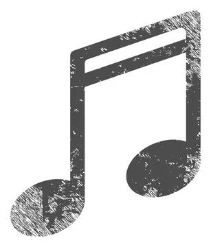 Music Notes Grunge Icon Vector Stock Illustration