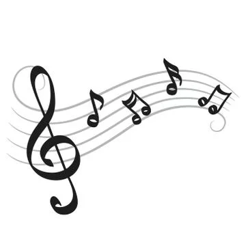 Music notes hand drawing on white for your design, stock vector illustration Ilustración de archivo
