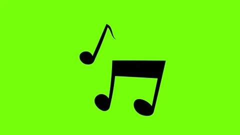 Music Notes Hand Drawn Doodle Icon on Green Background Stock Footage 317564577