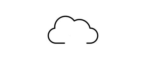 Music notes icon with a cloud, symbolizing cloud-based music storage or str.. Видео 333233449