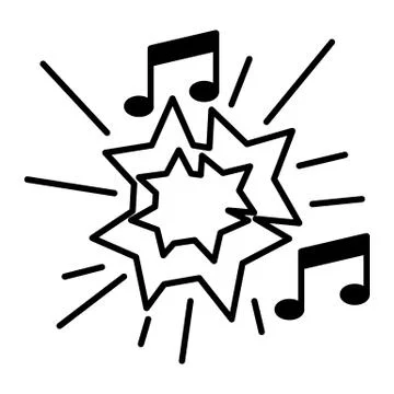 Music, notes icon. Disco, dance, nightlife club. Party celebration birthday Illustrazione stock