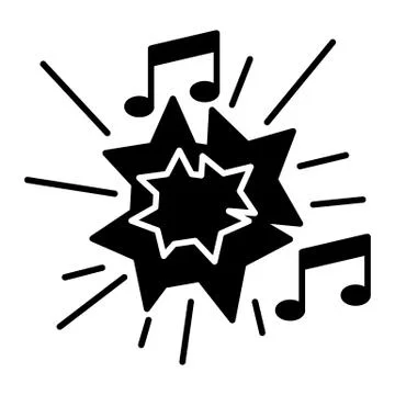 Music, notes icon. Disco, dance, nightlife club. Party celebration birthday Illustrazione stock