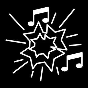 Music, notes icon. Disco, dance, nightlife club. Party celebration birthday Illustrazione stock