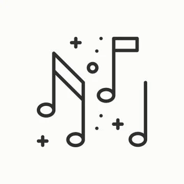 Music, notes icon. Disco, dance, nightlife club. Party celebration birthday h Illustrazione stock