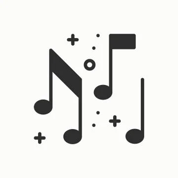 Music, notes icon. Disco, dance, nightlife club. Party celebration birthday h Stock Illustration