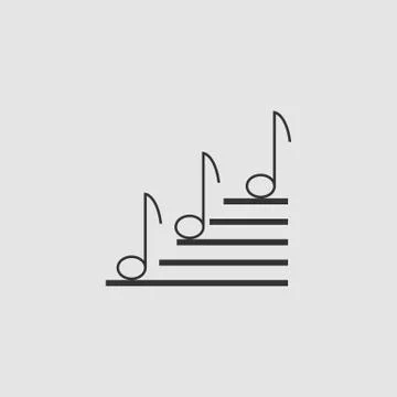 Music notes icon flat. Stock Illustration