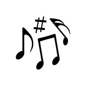 Music notes icon isolated on white background. Vector illustration Illustrazione stock