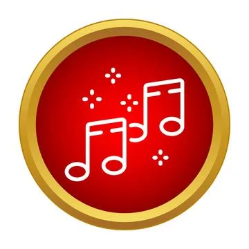 Music notes icon producing sound and melody Stock Illustration