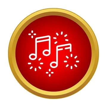 Music notes icon producing sound and rhythm Stock Illustration