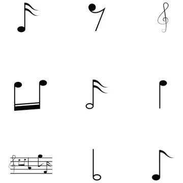 Music notes icon set Stock Illustration
