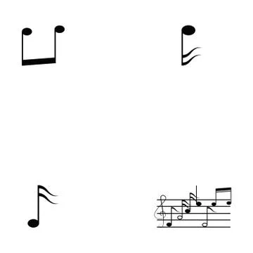 Music notes icon set Stock Illustration