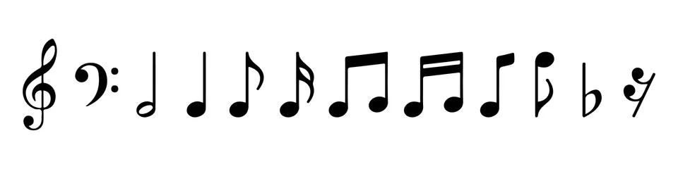 Music notes icon set, vector illustration Stock Illustration