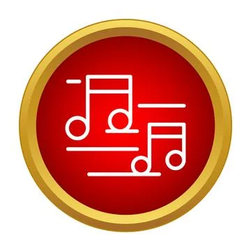Music notes icon symbolizing sound and melody Stock Illustration
