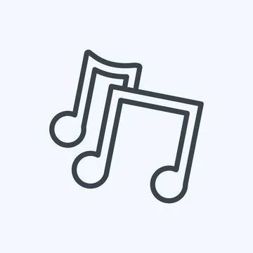 Music Notes Icon in trendy line style isolated on soft blue background Stock Illustration