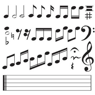 Music notes icon on white background. flat style. music notes icon for your w Illustrazione stock