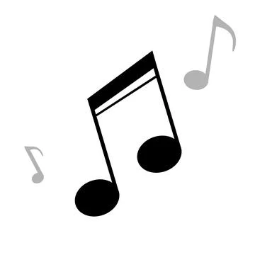 Music notes icons isolated over white background. Musical vector icons for .. Illustrazione stock