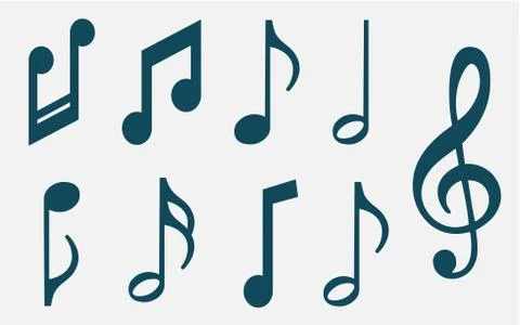 Music notes icons set. Vector illustration Illustrazione stock