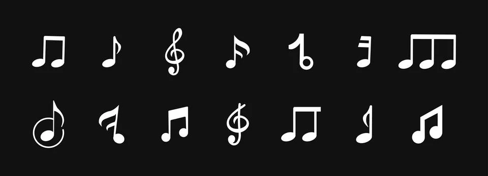 Music notes icons set. Vector illustration Stockillustratie