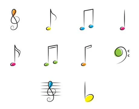 Music notes icons vector signs Illustrazione stock