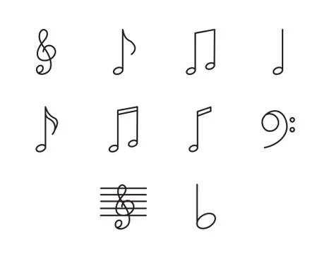 Music notes icons vector signs 스톡 일러스트