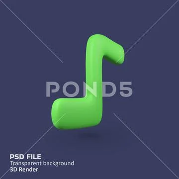 Music notes isolated 3d render icon illustration PSD Template