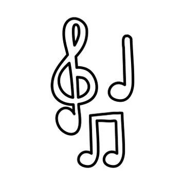 Music notes line style icon Stock Illustration
