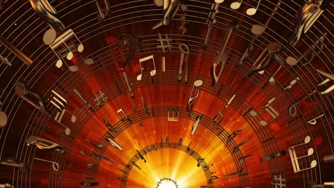 Music Notes Loop Background Stock Footage 248355680