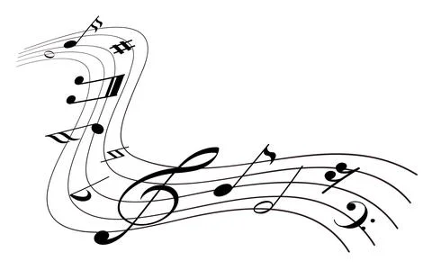 Music notes musical elements vector illustration on white background Stock Illustration