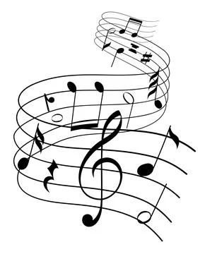 Music notes musical elements vector illustration on white background イラスト素材