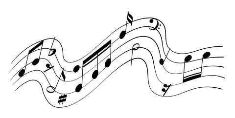 Music notes musical elements vector illustration on white background イラスト素材
