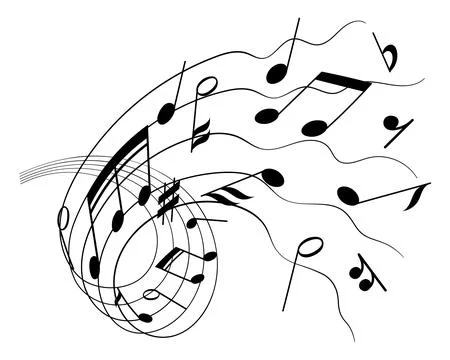 Music notes musical elements vector illustration on white background Stock Illustration