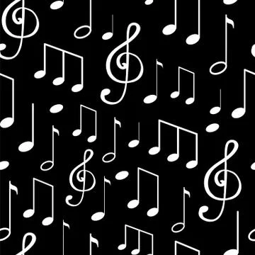 Music Notes, Notation Sketches Seamless Pattern 스톡 일러스트