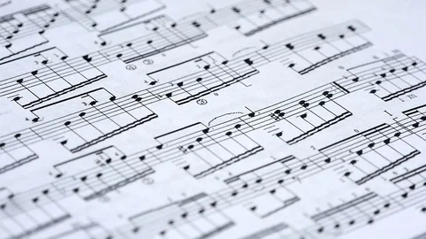 Music Notes On Paper Stock Footage 72175464