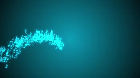 Music Notes with Particles Moving Along a Path. 4K Stock Footage 273973177